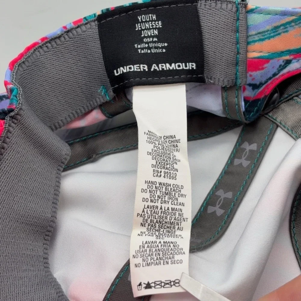 Under Armour Hat Youth OSFA Multicolor Marble Logo Adjustable Athletic Sporty